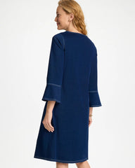 Chico's | Bell Sleeve Knit Denim Dress/ Indigo