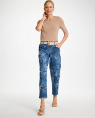 Chico's | Relaxed Embroidered Boyfriend Jean/ Daphne Indigo