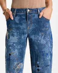 Chico's | Relaxed Embroidered Boyfriend Jean/ Daphne Indigo