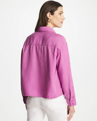 Chico's | Classic Collared Denim Shirt/ Violet Shadow