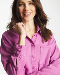 Chico's | Classic Collared Denim Shirt/ Violet Shadow