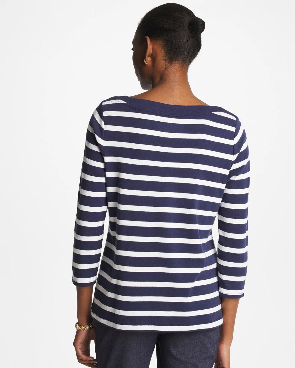 Chico's | Pima 3/4 Sleeve Tee/ Passport Blue