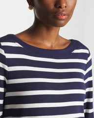 Chico's | Pima 3/4 Sleeve Tee/ Passport Blue