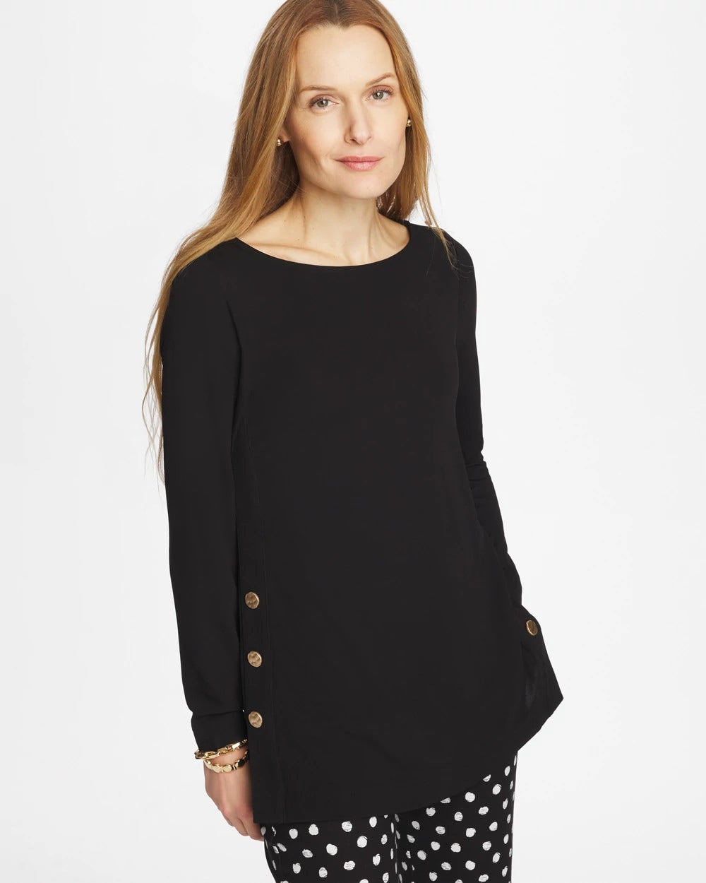 Chico's | Matte Jersey Button Tunic/ Black