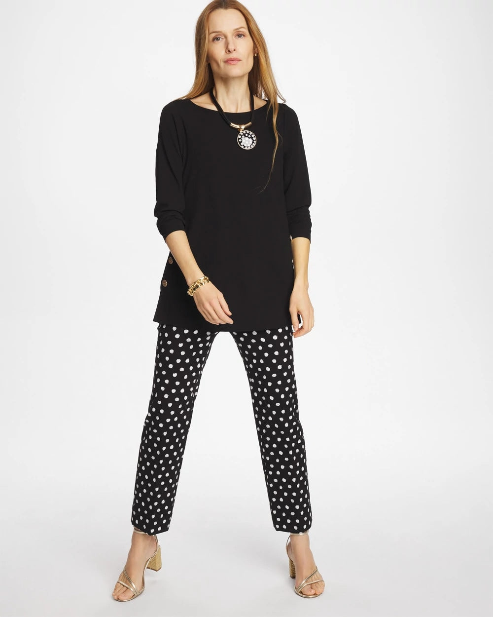 Chico's | Matte Jersey Button Tunic/ Black