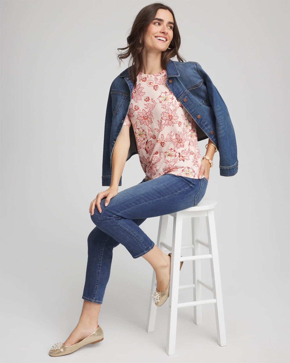 Chico's | Elbow Sleeve Tee/ Siesta Rose