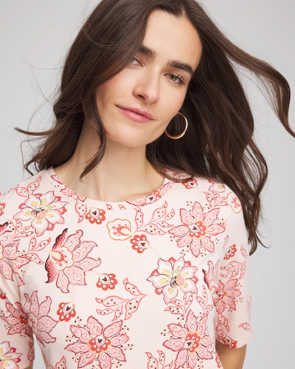 Chico's | Elbow Sleeve Tee/ Siesta Rose