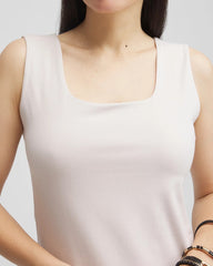 Chico's | Contour Cotton™ Square Neck Tank/ Smokey Taupe