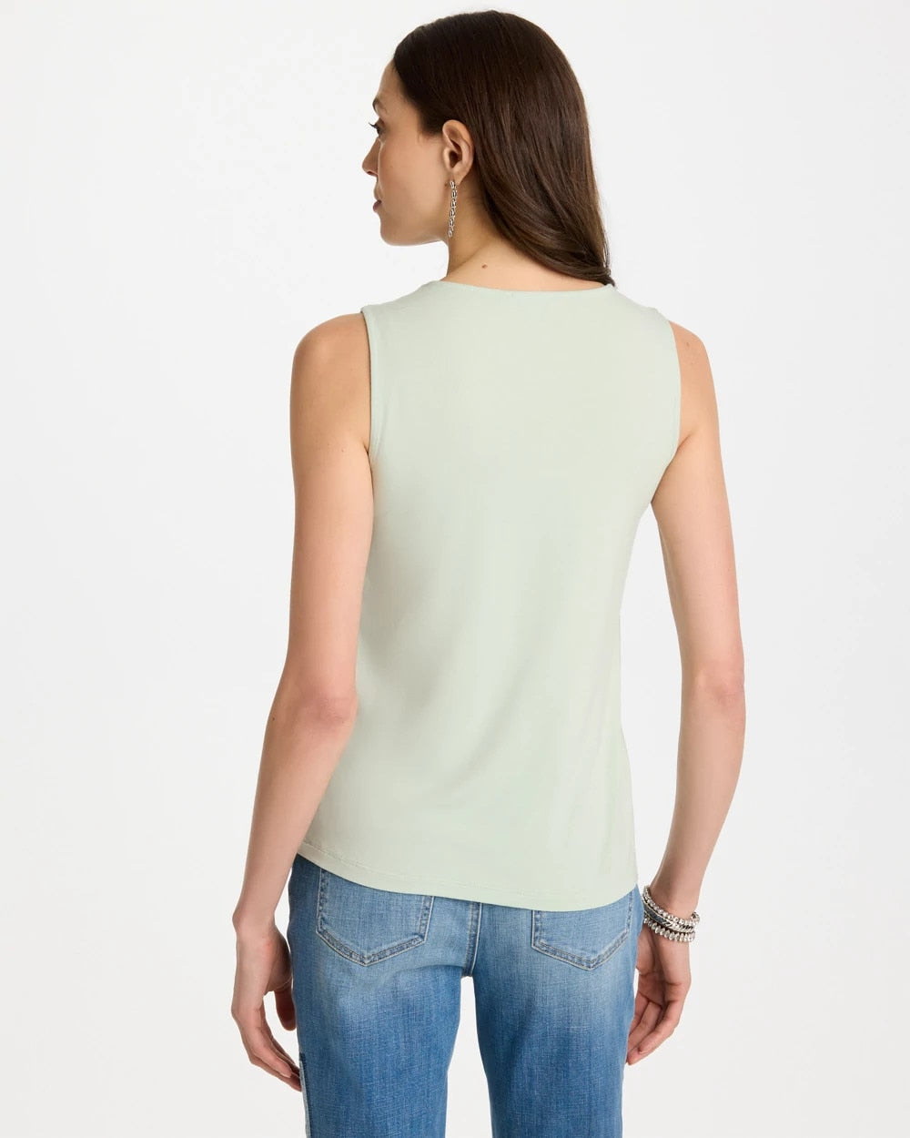 Chico's | Mermaid Sequin Mesh Crochet Tank/ Blue Orchid