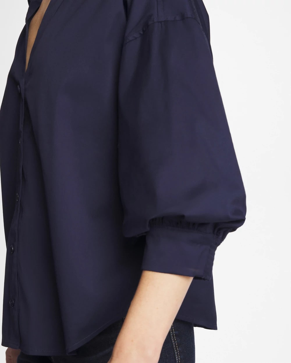 Chico's | Poplin Billow Sleeve Blouse/ Passport Blue