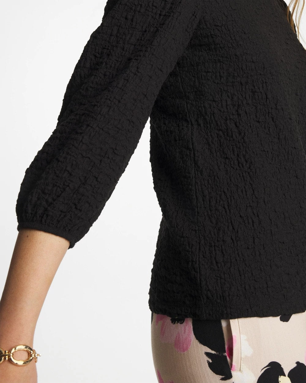 Chico's | Textured Feminine Tee/ Black