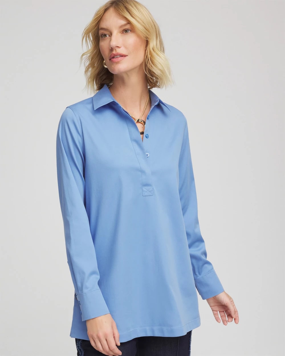 Chico's | No Iron™ Stretch Tunic/ Tidal Blue