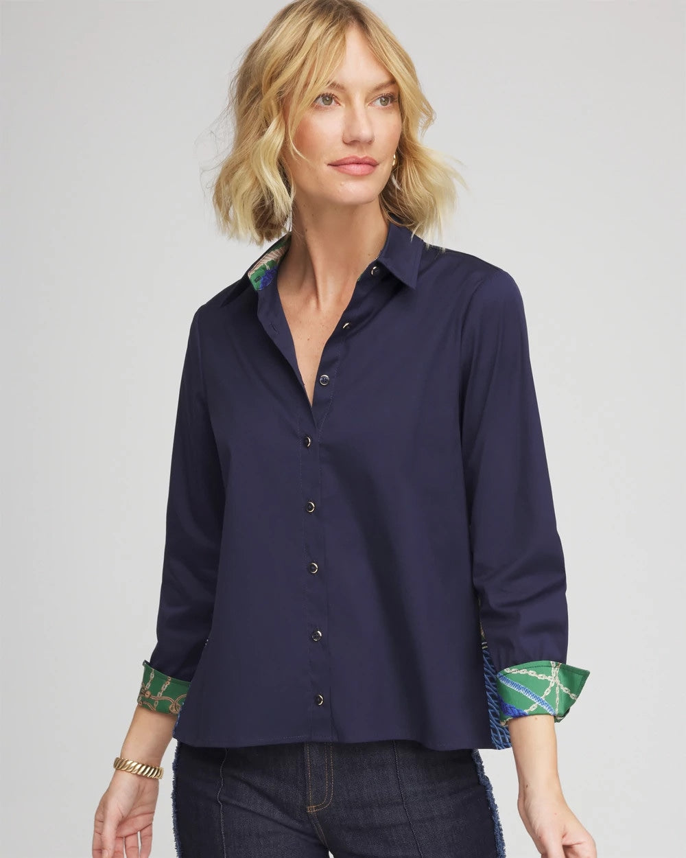 Chico's | Rope Status Nautical Shirt/ Passport Blue