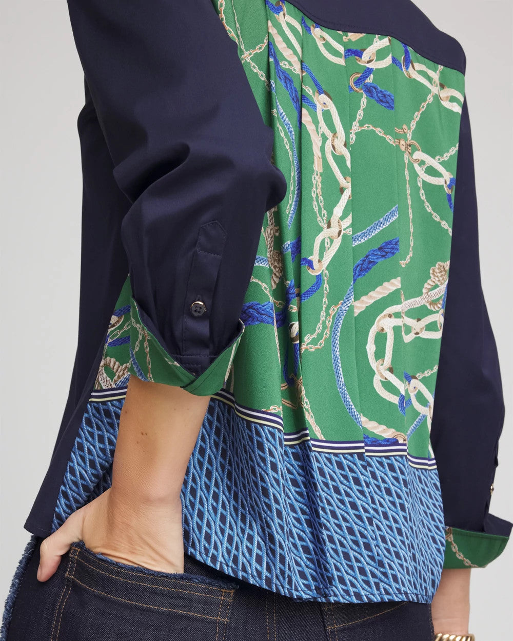 Chico's | Rope Status Nautical Shirt/ Passport Blue