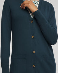 Chico's | Ella Pocketed Cardigan Sweater/ Teal Shadow