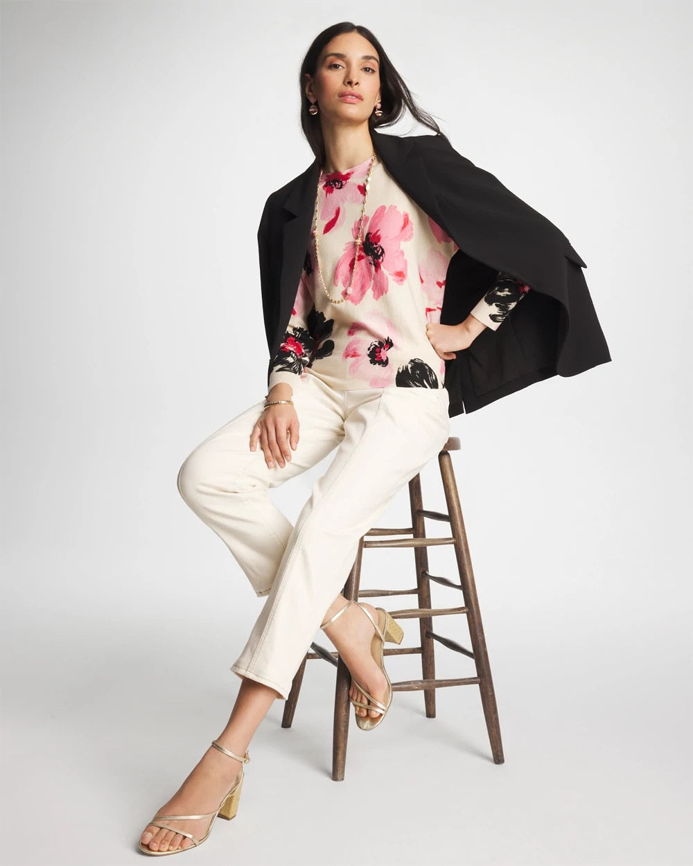 Chico's | Printed Bateau Dolman Pullover/ Sweet Blossom
