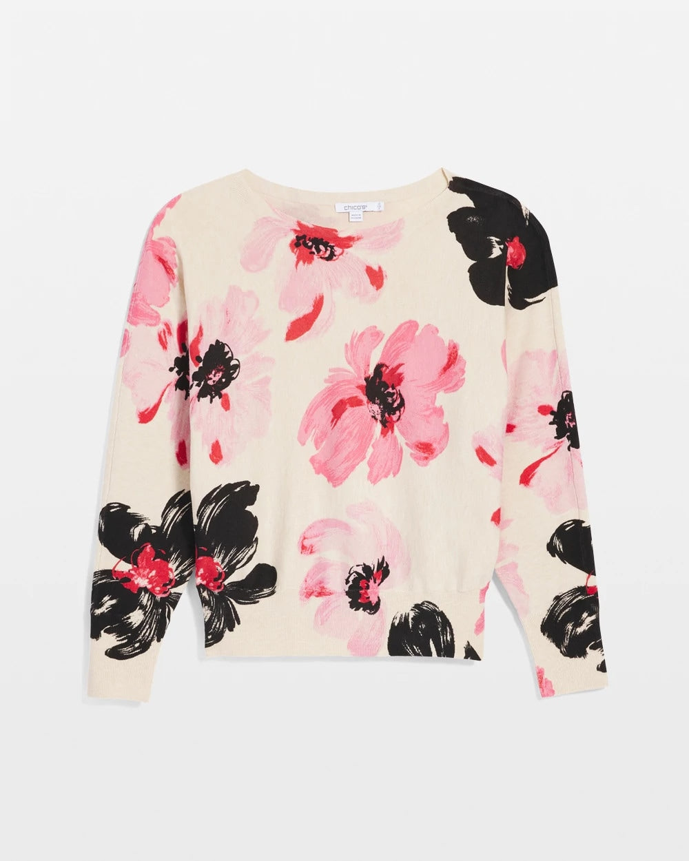 Chico's | Printed Bateau Dolman Pullover/ Sweet Blossom