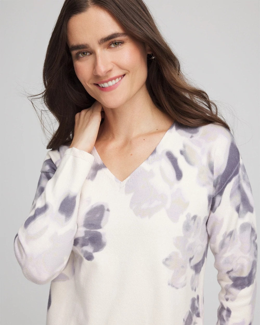 Chico's | Printed V-Neck Sweater/ Multi