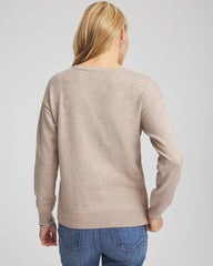 Chico's | Floral Sequined Pullover/ Smokey Taupe