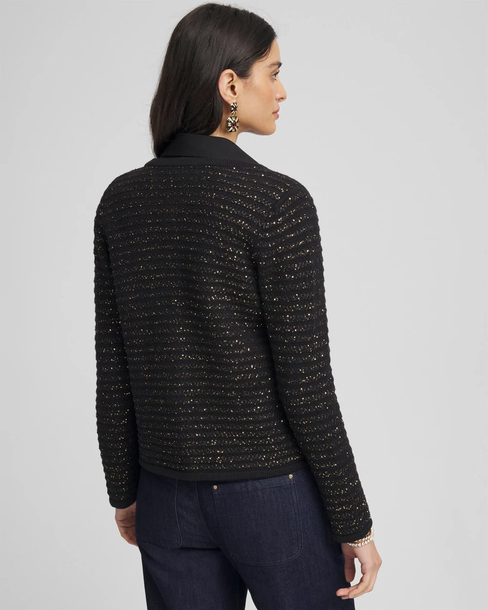 Chico's | Shine Cropped Cardigan/ Black