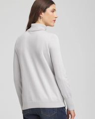 Chico's | Metallic Turtleneck Pullover Sweaters/ Silver Glitter