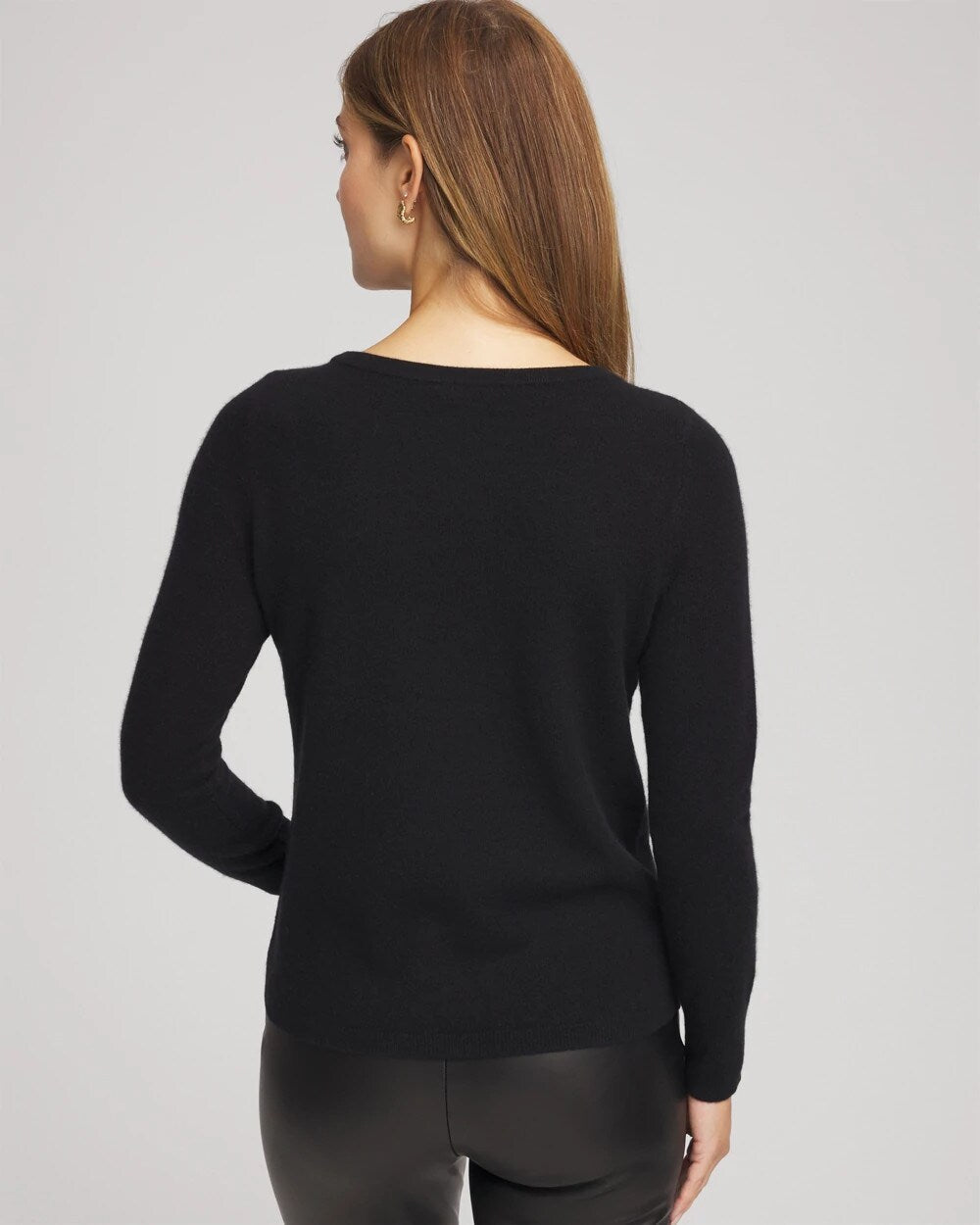 Chico's | Embellished Cashmere Pullover Sweater/ Black