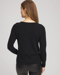 Chico's | Embellished Cashmere Pullover Sweater/ Black