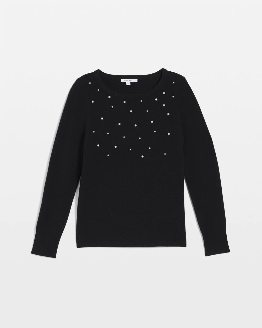 Chico's | Embellished Cashmere Pullover Sweater/ Black