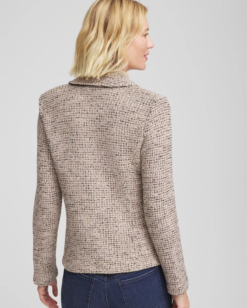 Chico's | Double Breasted Tweed Blazer/ Smokey Taupe