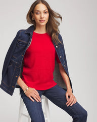 Chico's | Crewneck Cashmere Pullover Sweater/ Red