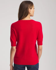 Chico's | Crewneck Cashmere Pullover Sweater/ Red