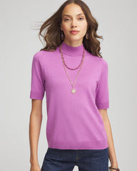 Chico's | Ella Elbow Sleeve Mockneck Sweater/ Gooseberry
