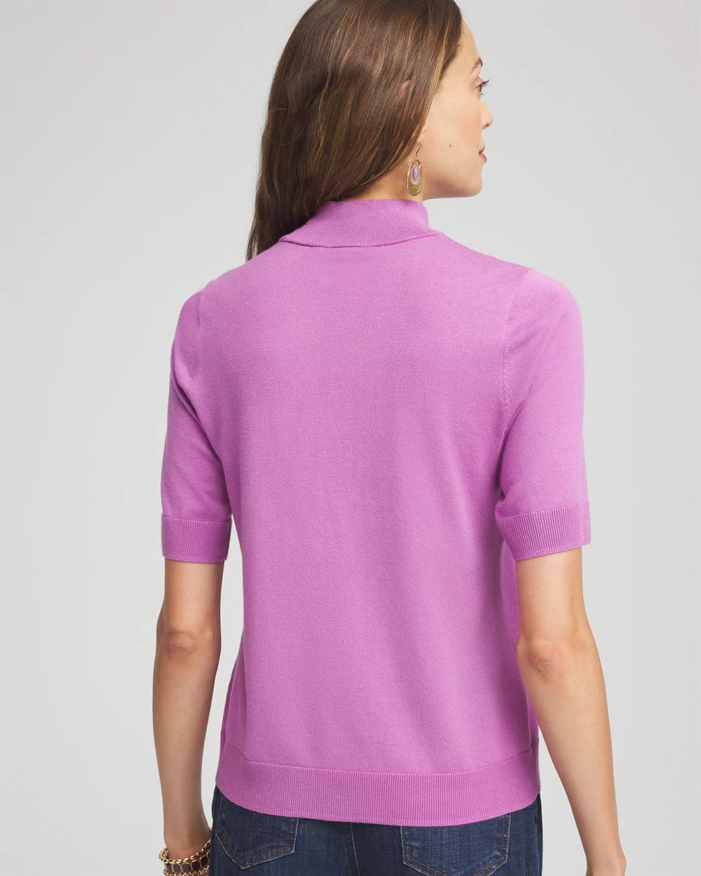 Chico's | Ella Elbow Sleeve Mockneck Sweater/ Gooseberry