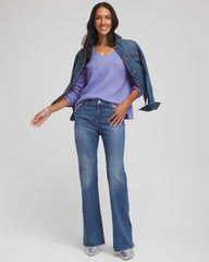 Chico's | Contrast Stitch Detail Pullover/ Vibrant Iris