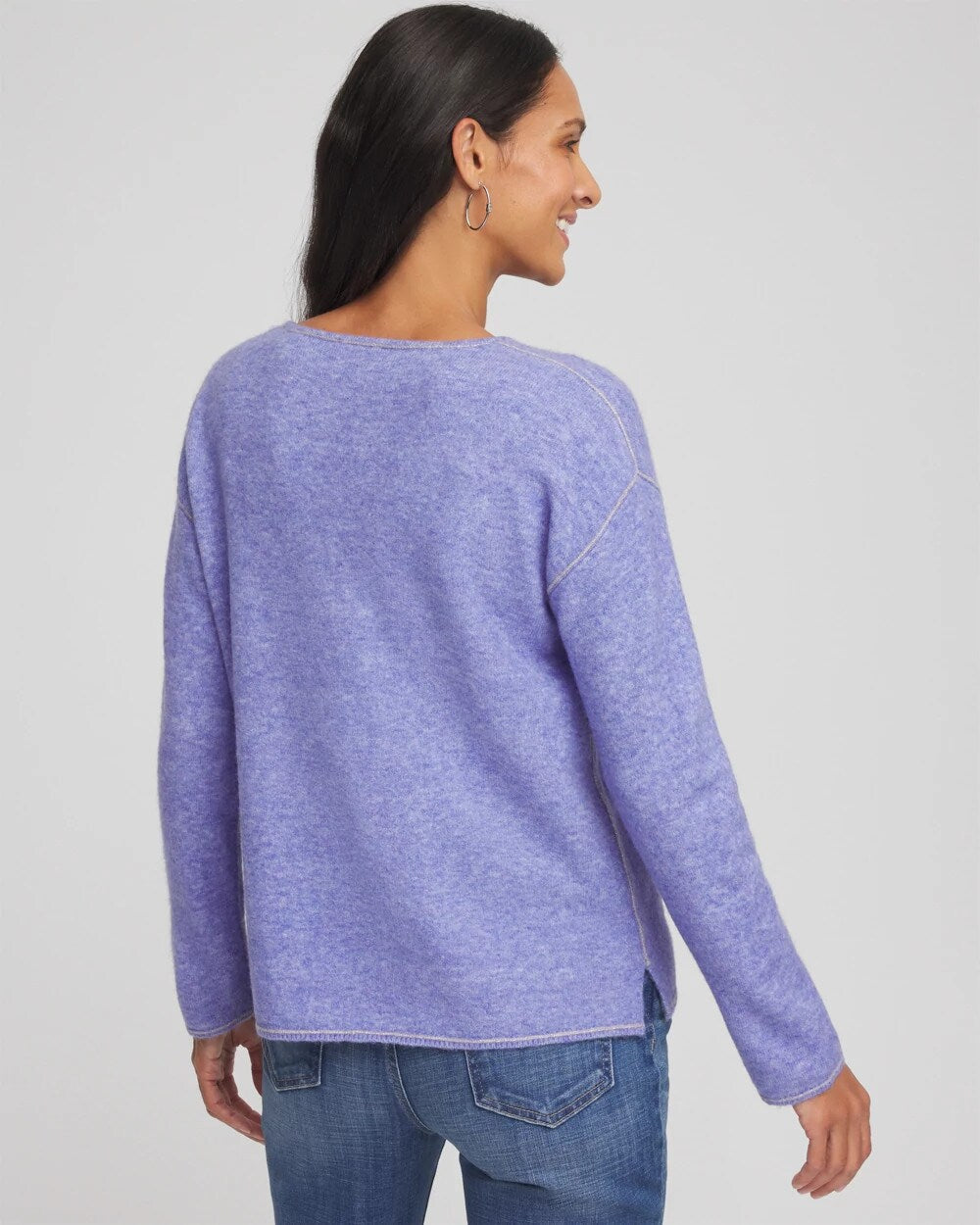 Chico's | Contrast Stitch Detail Pullover/ Vibrant Iris