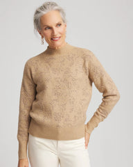 Chico's | Jacquard Mockneck Pullover/ Champagne Fizz