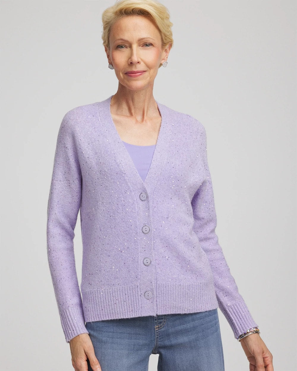 Chico's | Shine Boyfriend Cardigan/ Lilac Mist