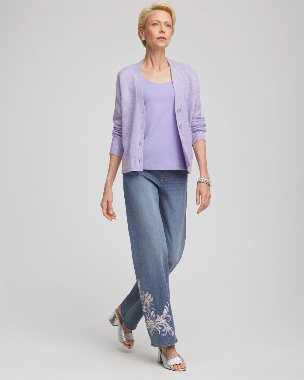 Chico's | Shine Boyfriend Cardigan/ Lilac Mist