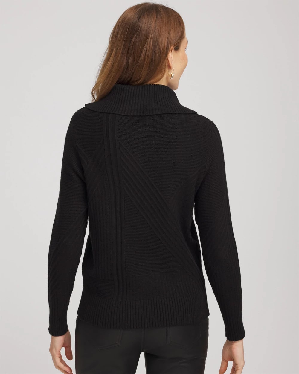 Chico's | Ribbed Cowlneck Sweater/ Black