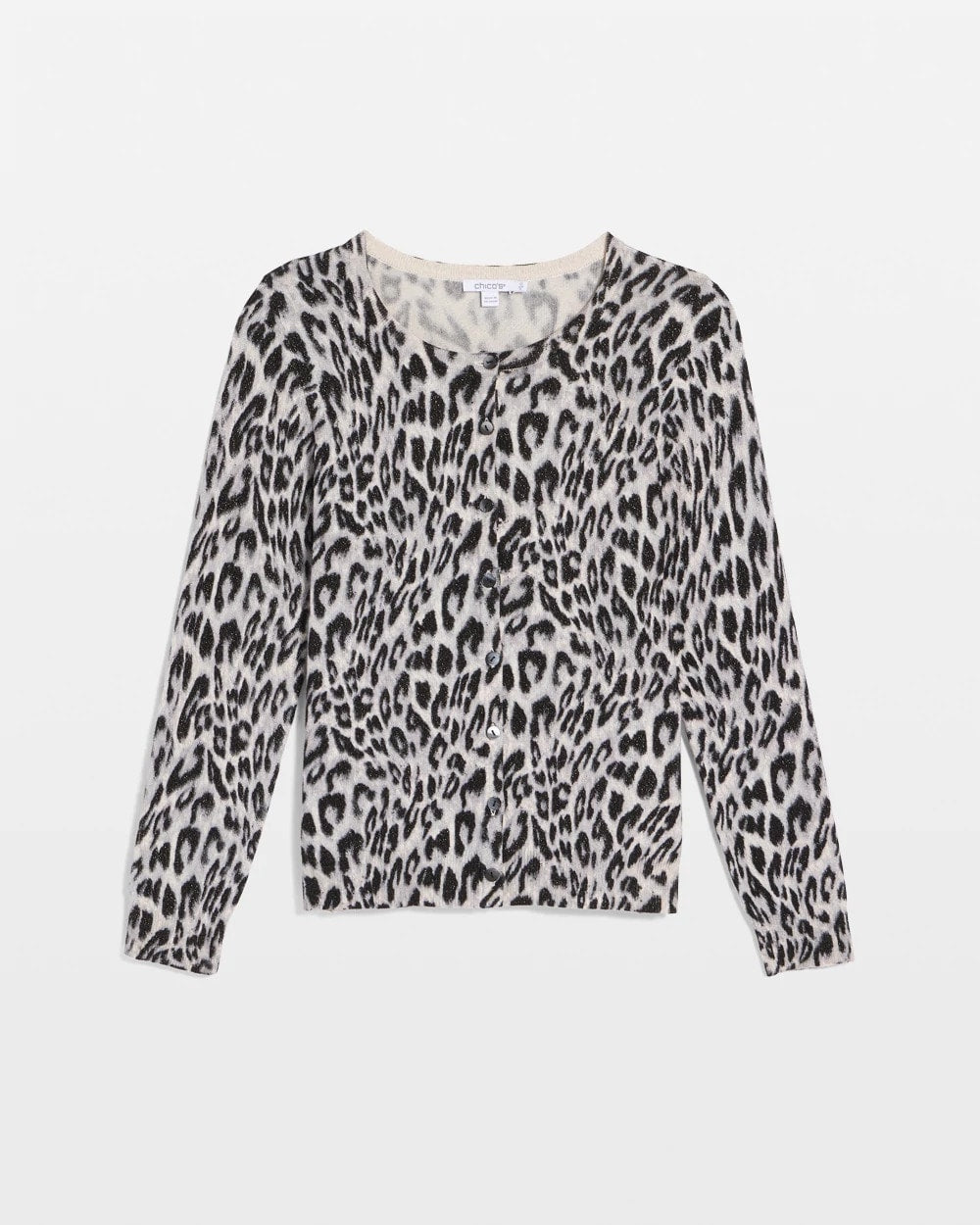 Chico's | Animal Crewneck Cardigan/ English Cream