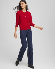 Chico's | Crewneck Cardigan/ Carmine Red