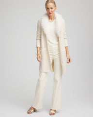 Chico's | Fur Trim Cardigan/ English Cream