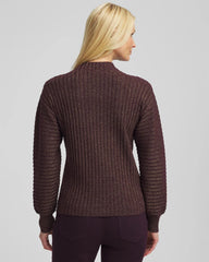 Chico's | Metallic Ribbed Pullover/ Night Bloom