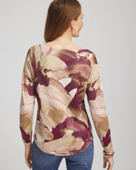 Chico's | Ella Ocean Glitz Boatneck Sweater/ Purple Royale