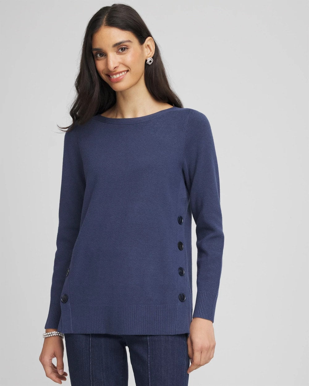 Chico's | Button Tunic Sweater/ Indigo Sky
