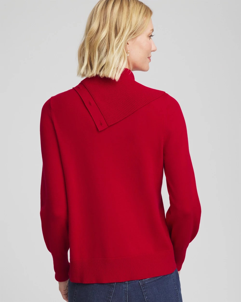 Chico's | Button Envelope Neck Sweater/ Carmine Red