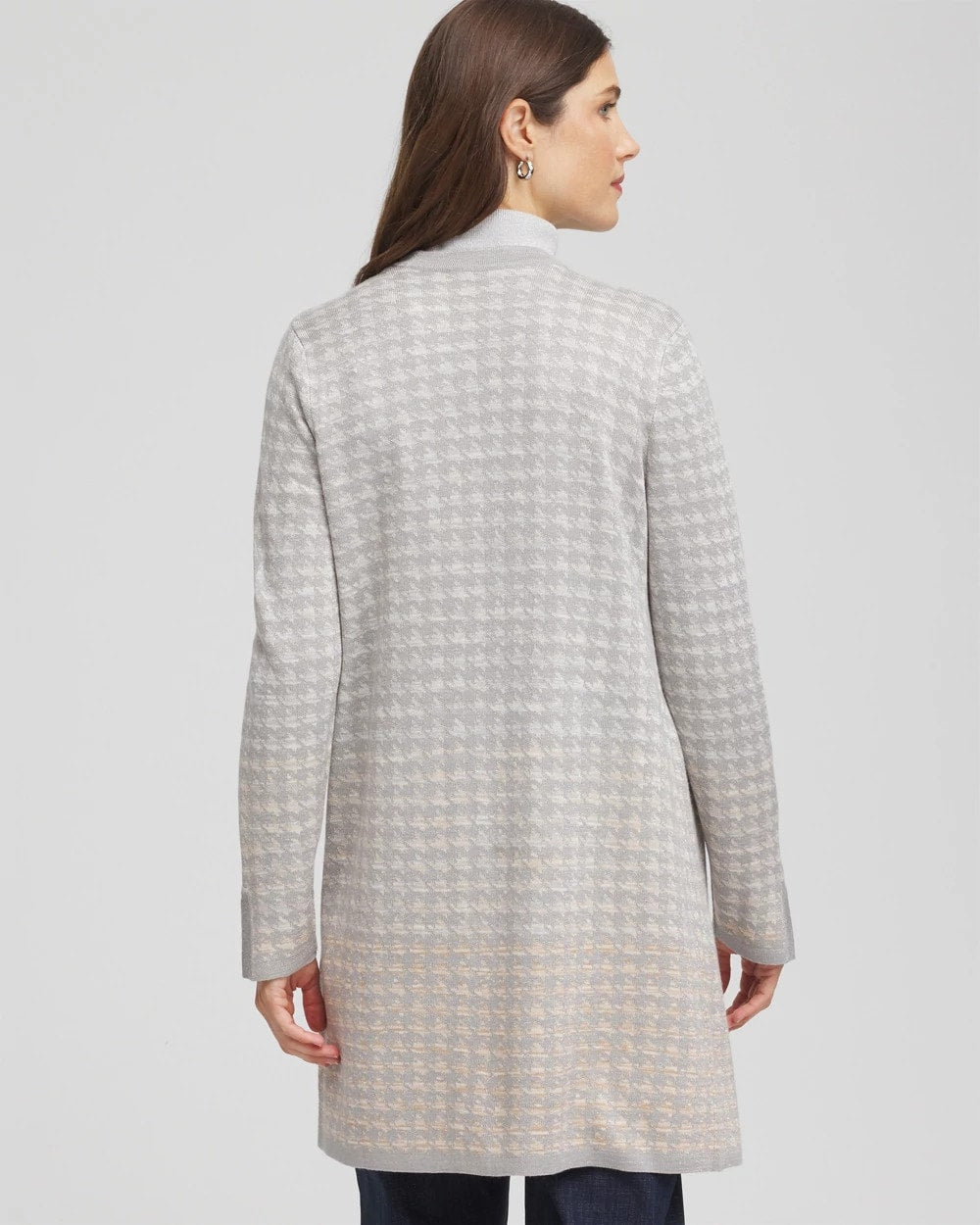Chico's | Metallic Herringbone Cardigan/ Gray