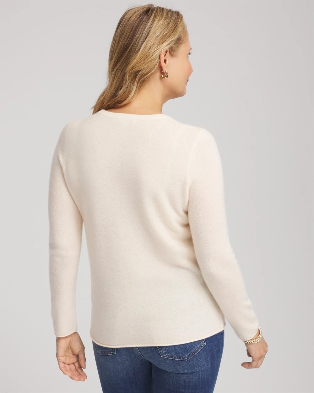 Chico's | Crewneck Cashmere Pullover Sweater/ Cream