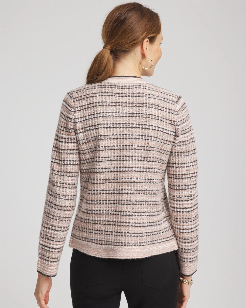 Chico's | Sunset Abstract Sweater Jacket/ Black