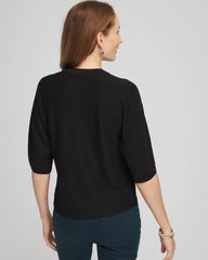 Chico's | Dolman Sleeve Crew Neck Pullover Sweater/ Black